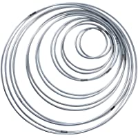 SERWOO 14pcs 7 Tamaños Aros Atrapasueños de Metal Artesanio Anillos de Metal para Atrapasueños (Plateado)
